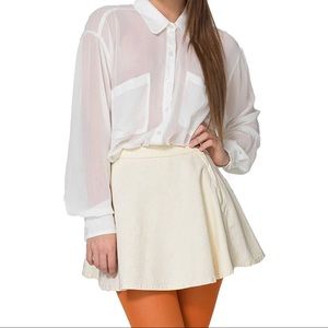 AMERICAN APPAREL - CREAM - CORDUROY CIRCLE SKIRT🍦